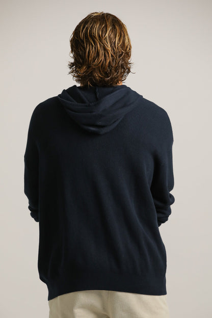 Cardigan Fit Hooded Jacket In Cotton