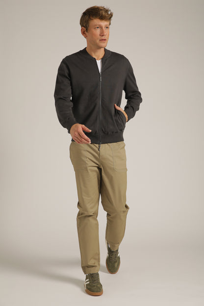 Cardigan Fit Jacket In Cotton