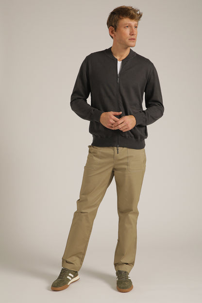 Cardigan Fit Jacket In Cotton