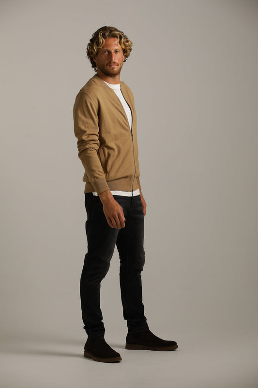 Cardigan Fit Jacket In Cotton