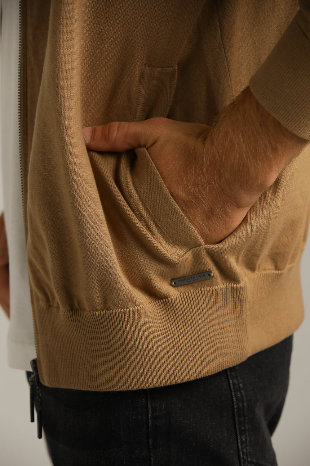 Cardigan Fit Jacket In Cotton