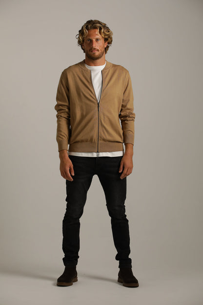 Cardigan Fit Jacket In Cotton