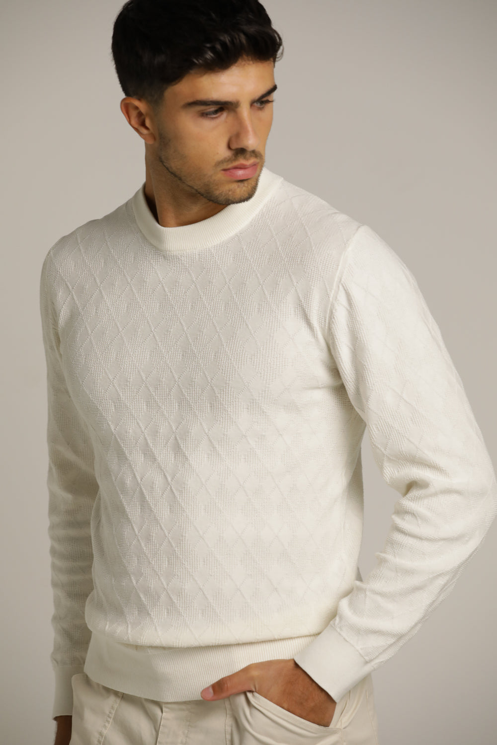 Argyle Design Knit In Cotton