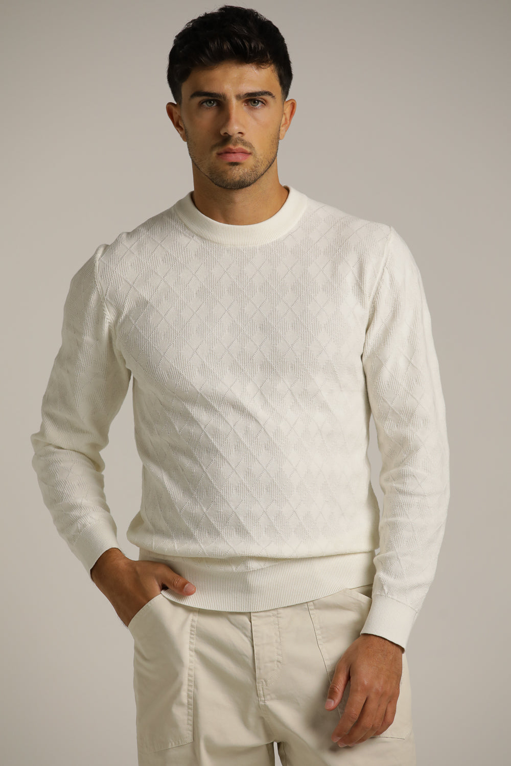 Argyle Design Knit In Cotton
