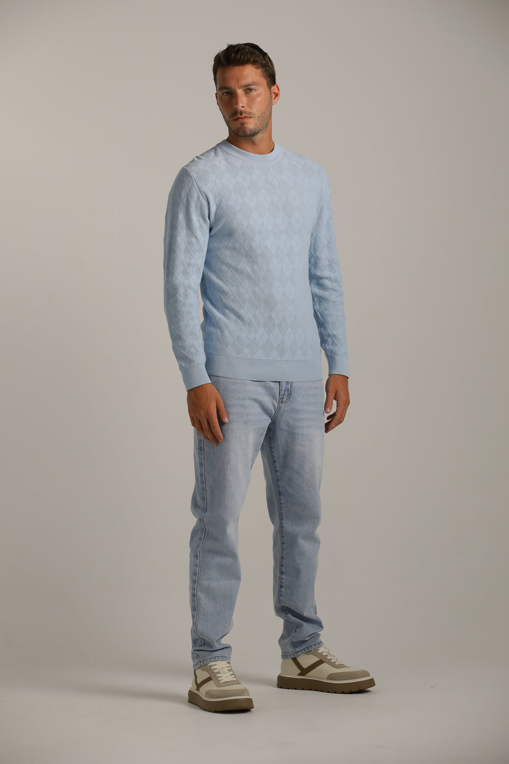 Argyle Design Knit In Cotton