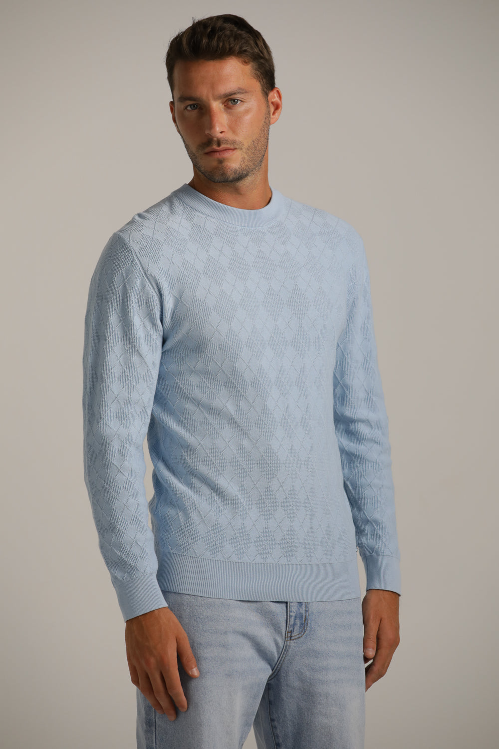 Argyle Design Knit In Cotton