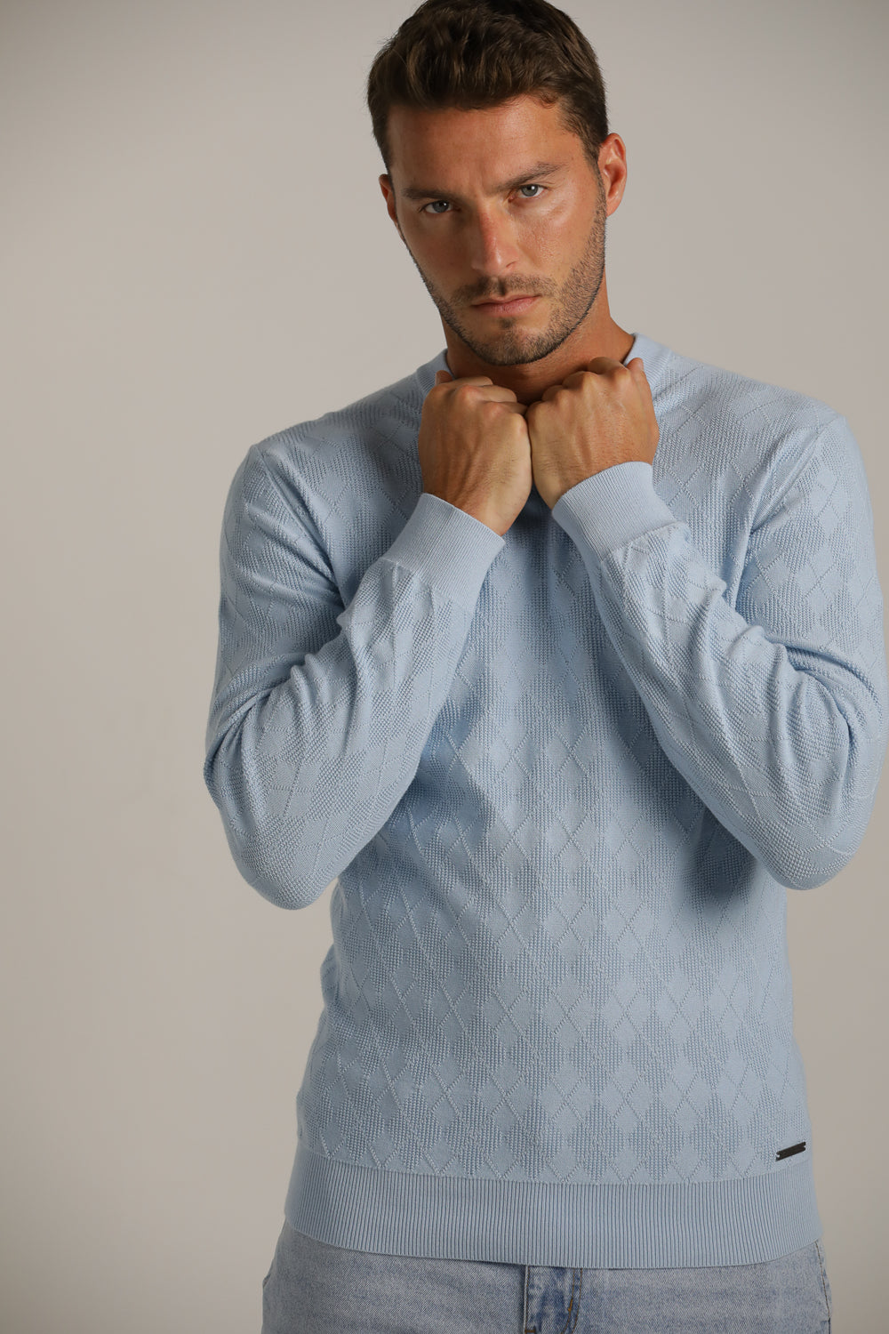 Argyle Design Knit In Cotton