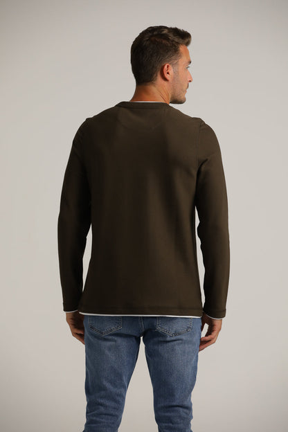 Long-Sleeve T-Shirt Layered Style Cotton