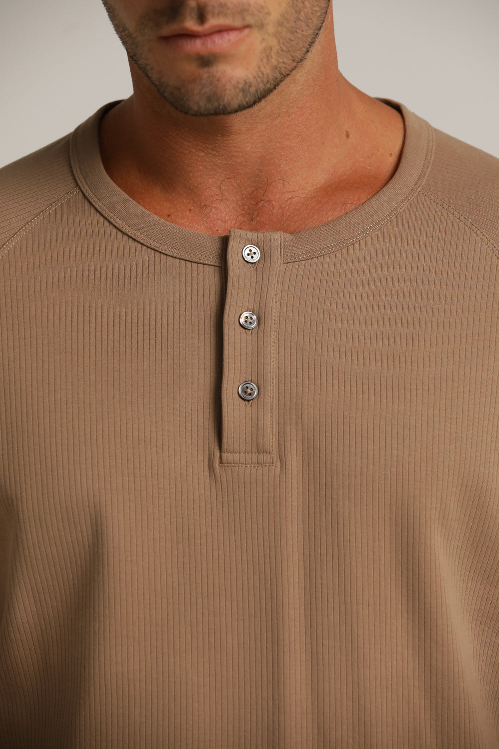 Buttoned Neck Shirt In Cotton
