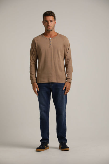 Buttoned Neck Shirt In Cotton