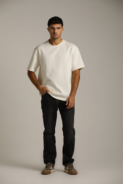Oversized Fit T-Shirt With Embossed Logo On Colla