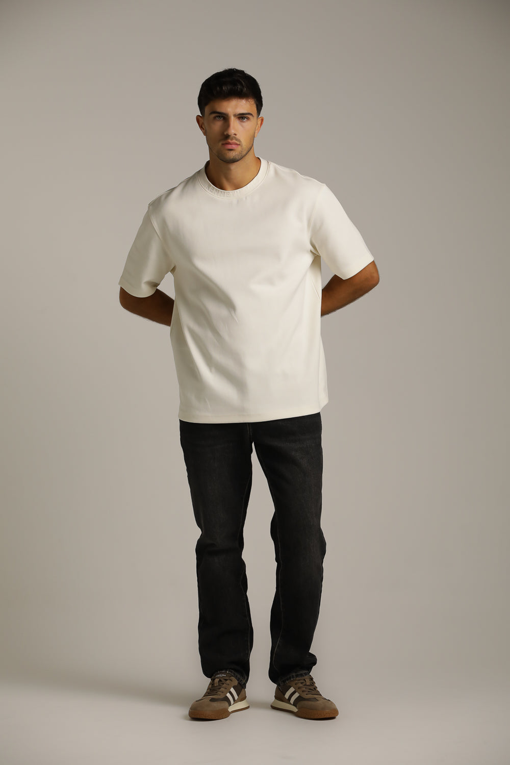 Oversized Fit T-Shirt With Embossed Logo On Colla