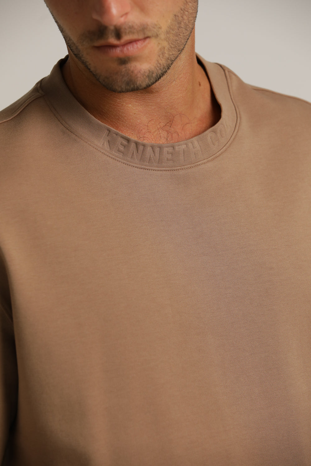 Oversized Fit T-Shirt With Embossed Logo On Colla