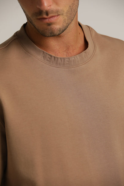 Oversized Fit T-Shirt With Embossed Logo On Colla