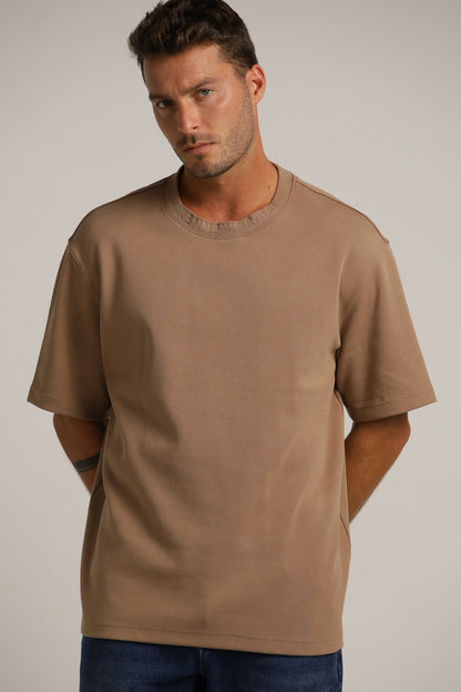 Oversized Fit T-Shirt With Embossed Logo On Colla