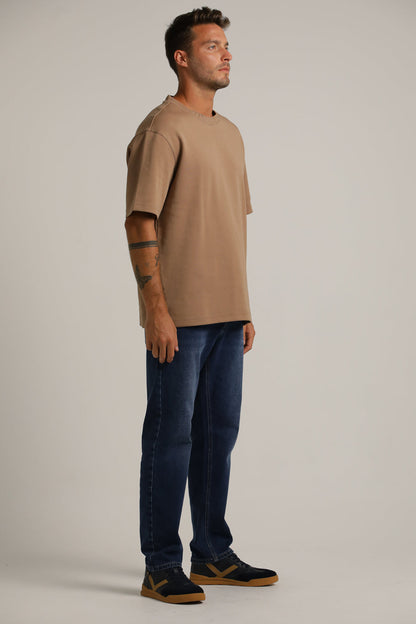 Oversized Fit T-Shirt With Embossed Logo On Colla