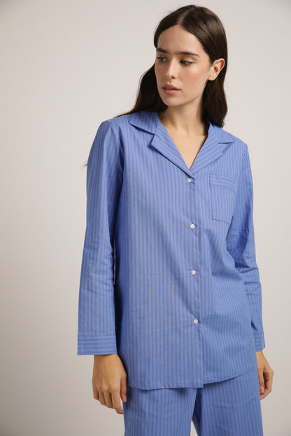 Poplin Boyfriend Long Set