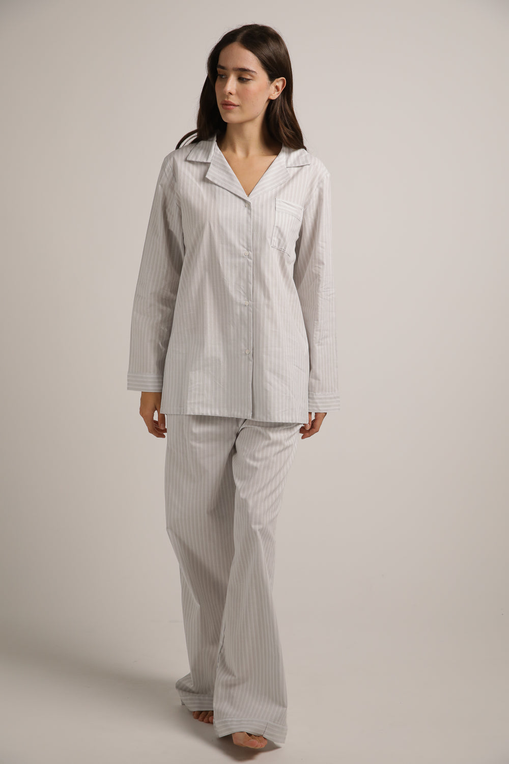 Poplin Boyfriend Long Set