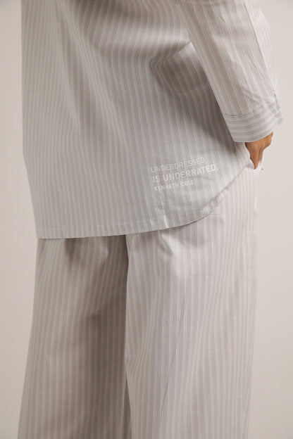 Poplin Boyfriend Long Set