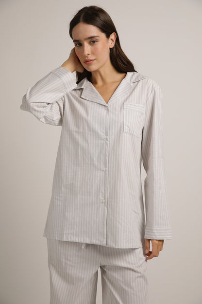 Poplin Boyfriend Long Set