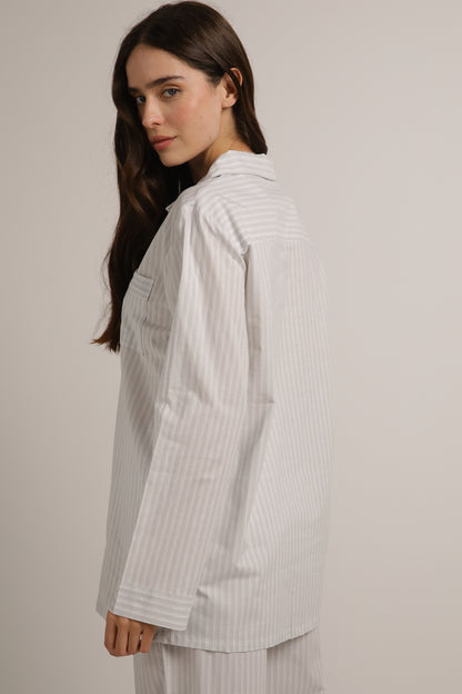 Poplin Boyfriend Long Set