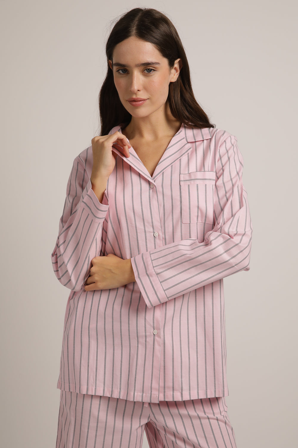 Poplin Boyfriend Long Set