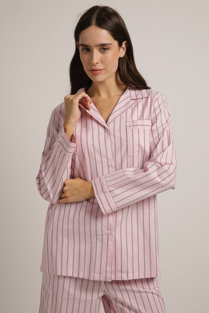 Poplin Boyfriend Long Set