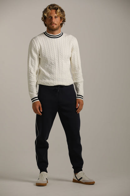 Tapered Fit Jogger Pants With Side Stripe
