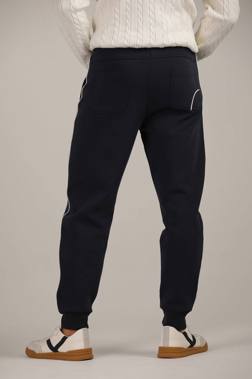 Tapered Fit Jogger Pants With Side Stripe