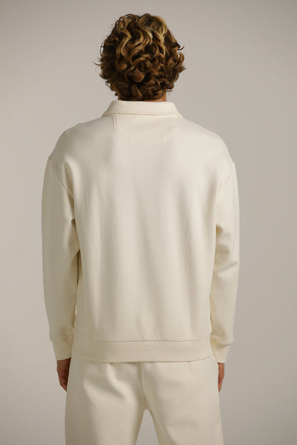Oversized Fit Polo Sweatshirt