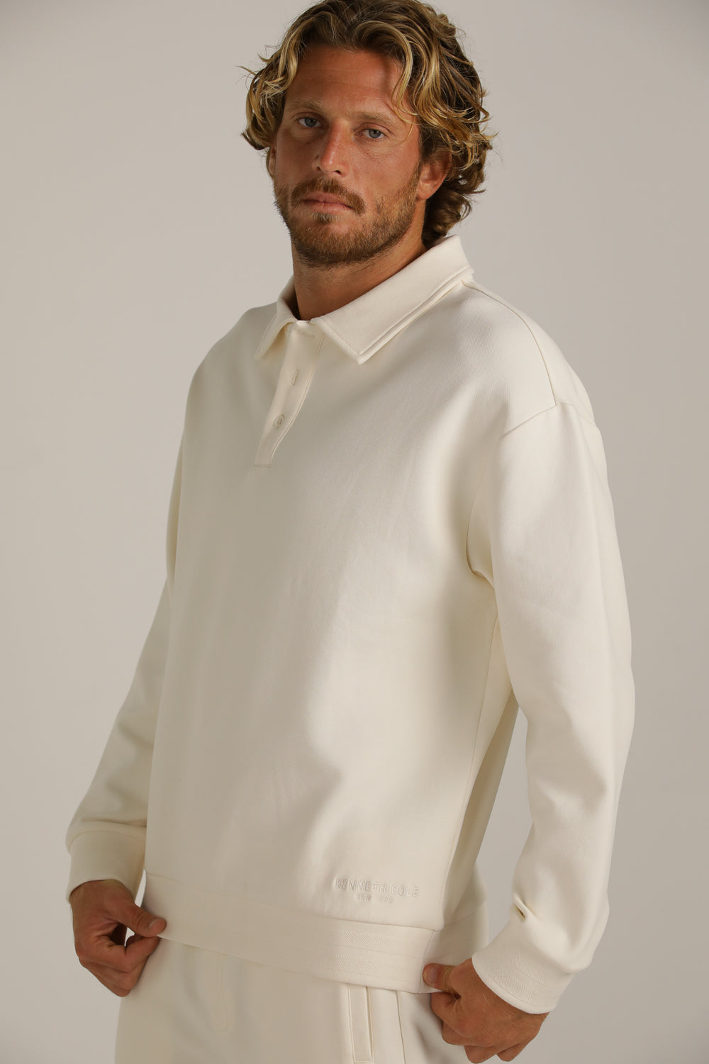 Oversized Fit Polo Sweatshirt
