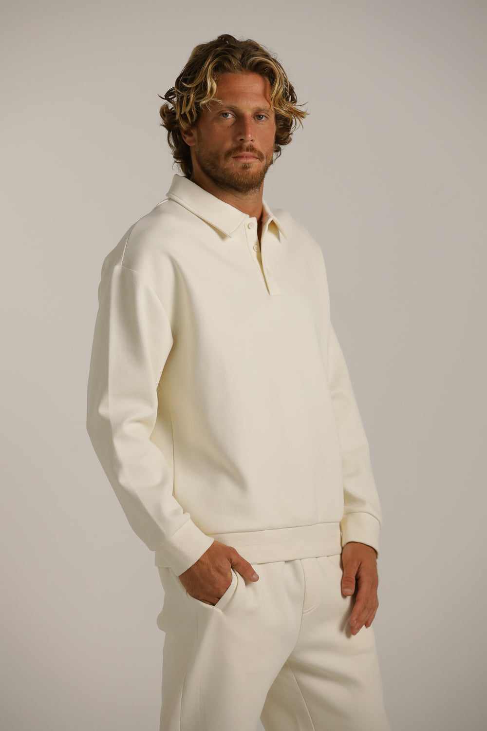 Oversized Fit Polo Sweatshirt