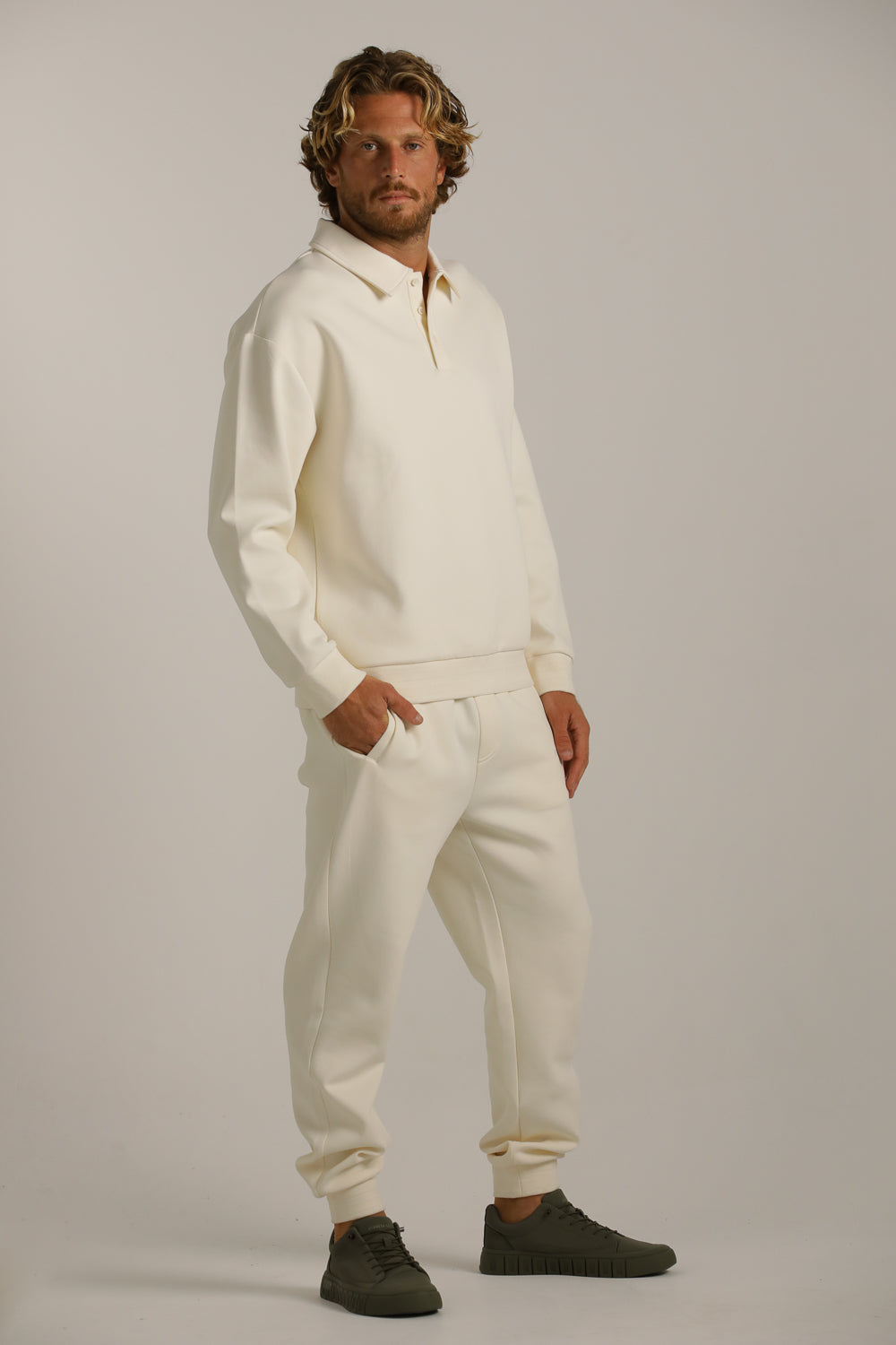 Oversized Fit Polo Sweatshirt