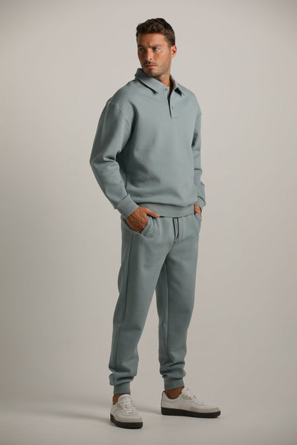 Oversized Fit Polo Sweatshirt