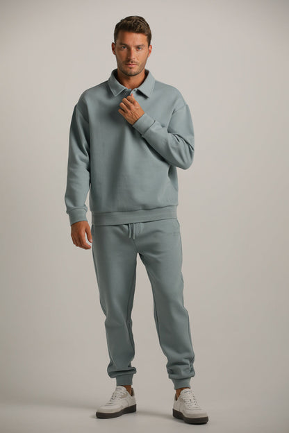 Oversized Fit Polo Sweatshirt