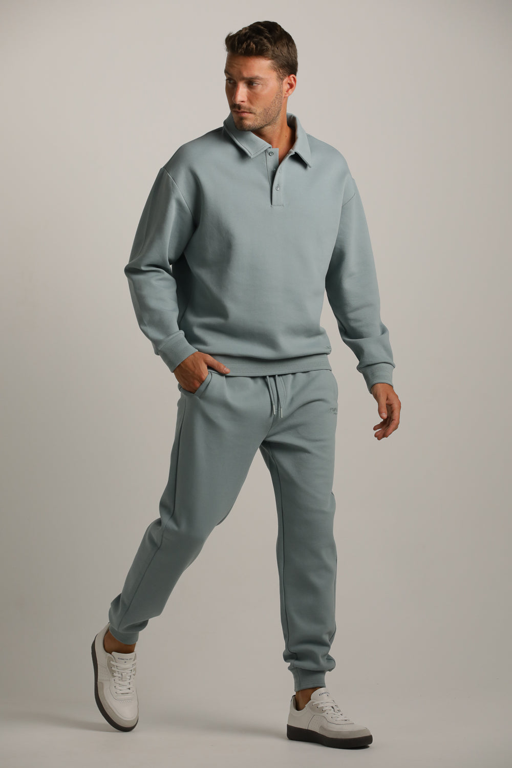 Oversized Fit Polo Sweatshirt