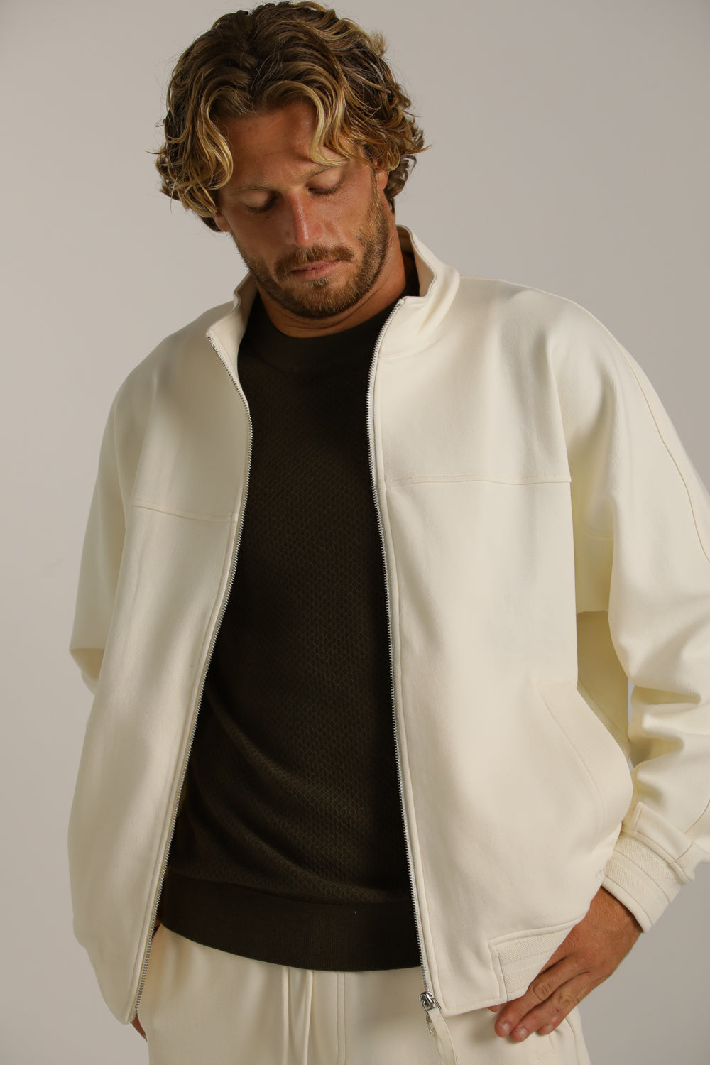Bomber Fit Waffle Jacket