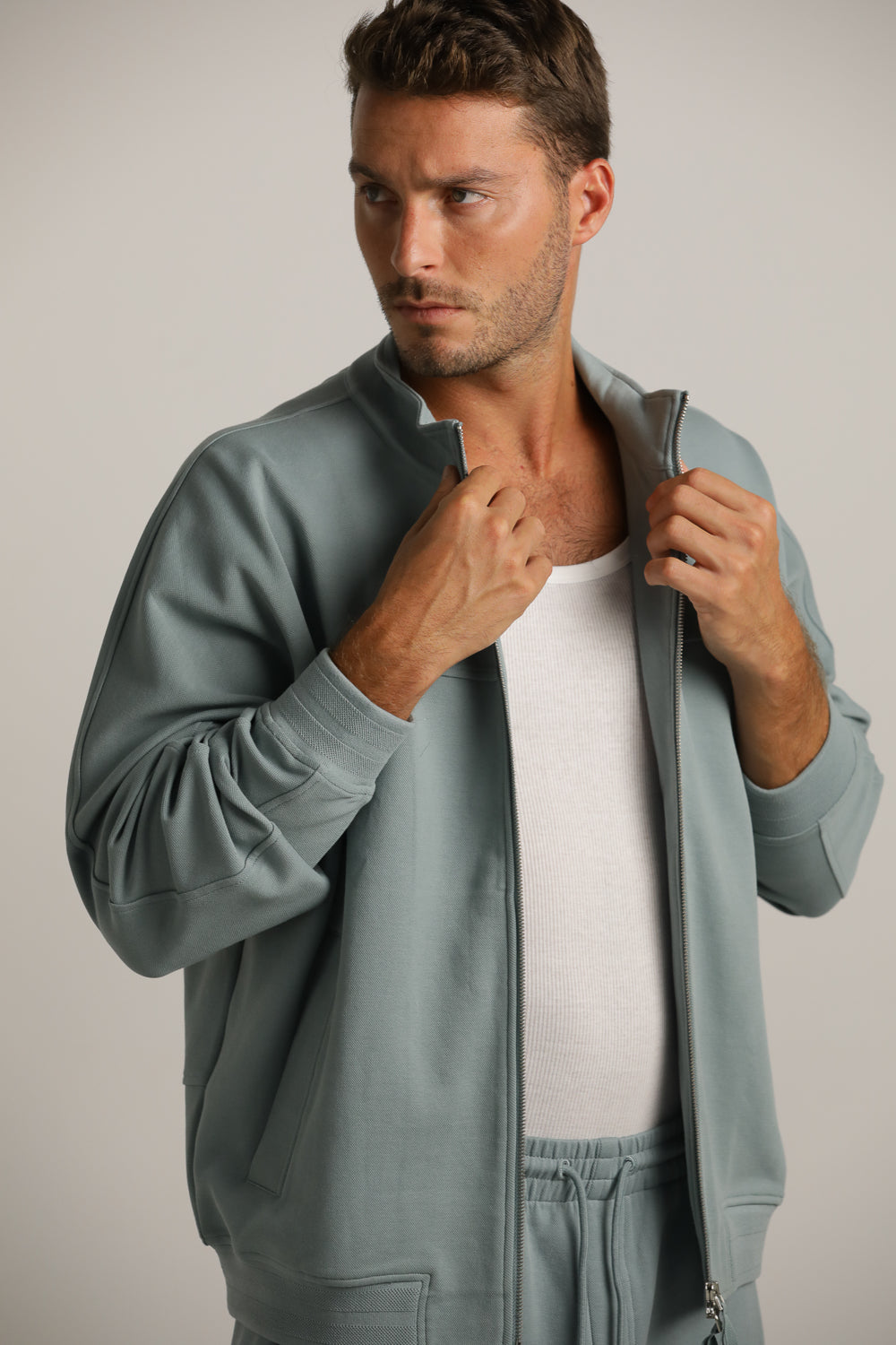 Bomber Fit Waffle Jacket