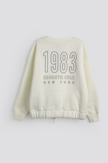 Cropped Sweatshirt With Drawstring Hem