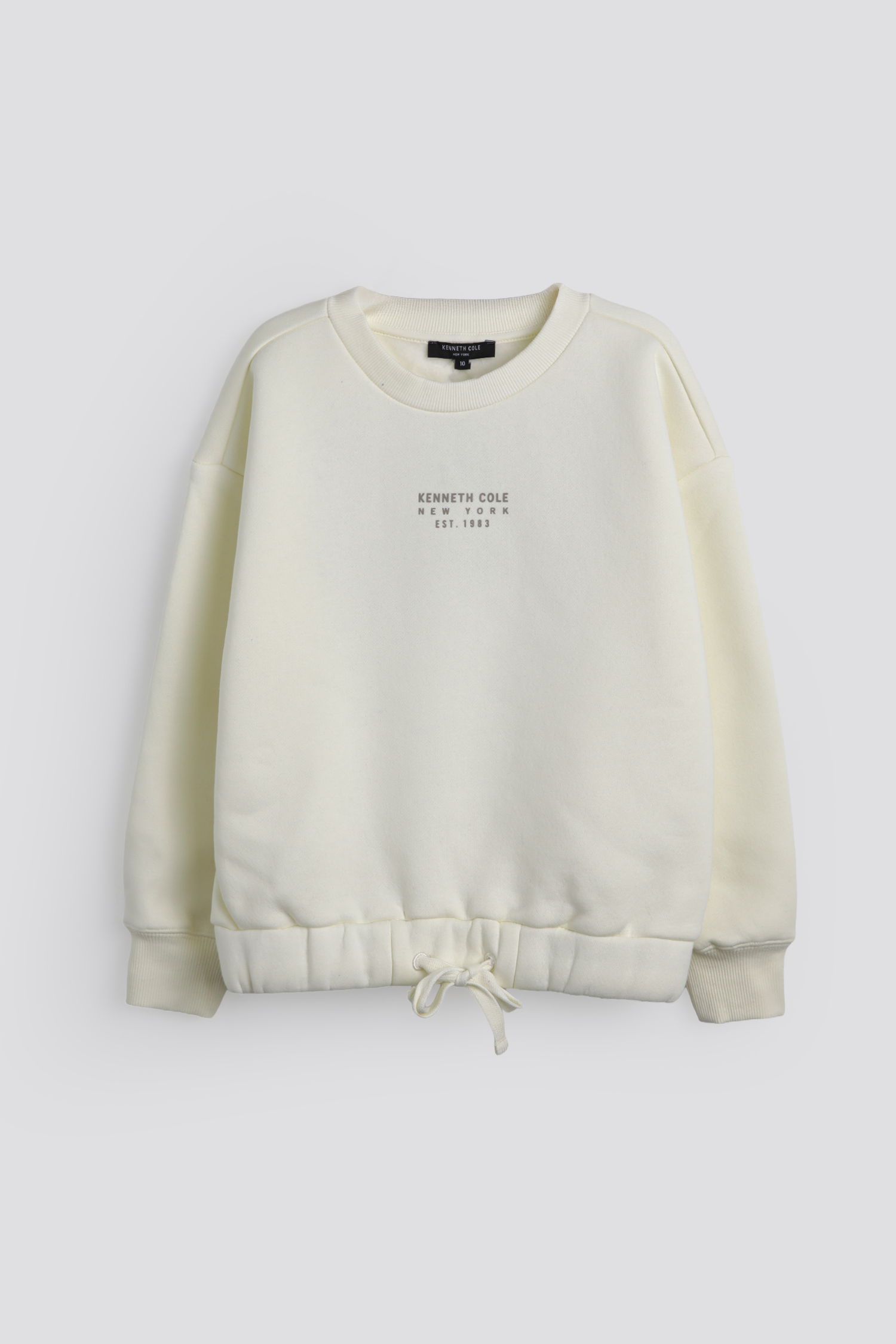 Cropped Sweatshirt With Drawstring Hem
