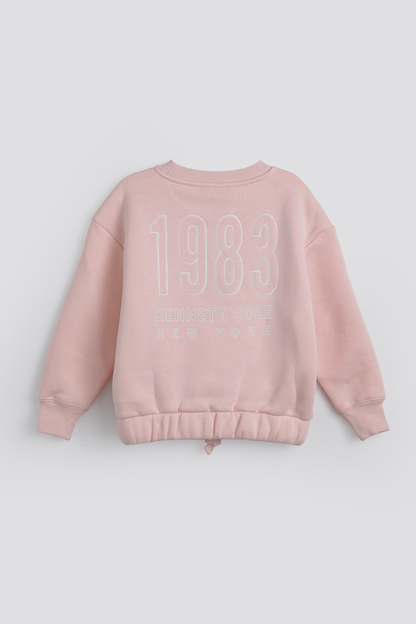 Cropped Sweatshirt With Drawstring Hem