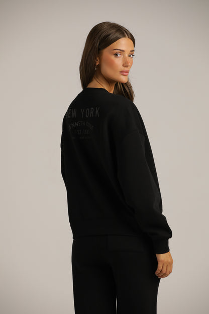 Branded Sweatshirt With Rib Hem