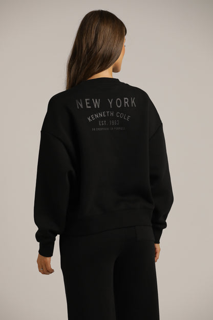 Branded Sweatshirt With Rib Hem