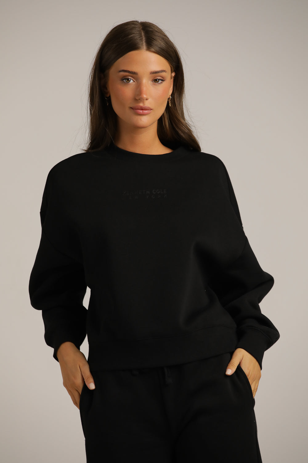 Branded Sweatshirt With Rib Hem