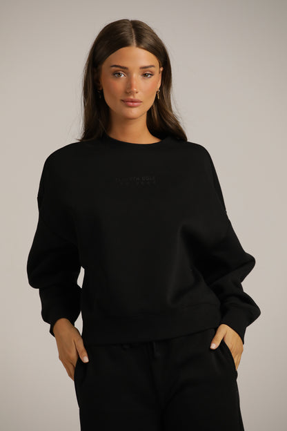 Branded Sweatshirt With Rib Hem