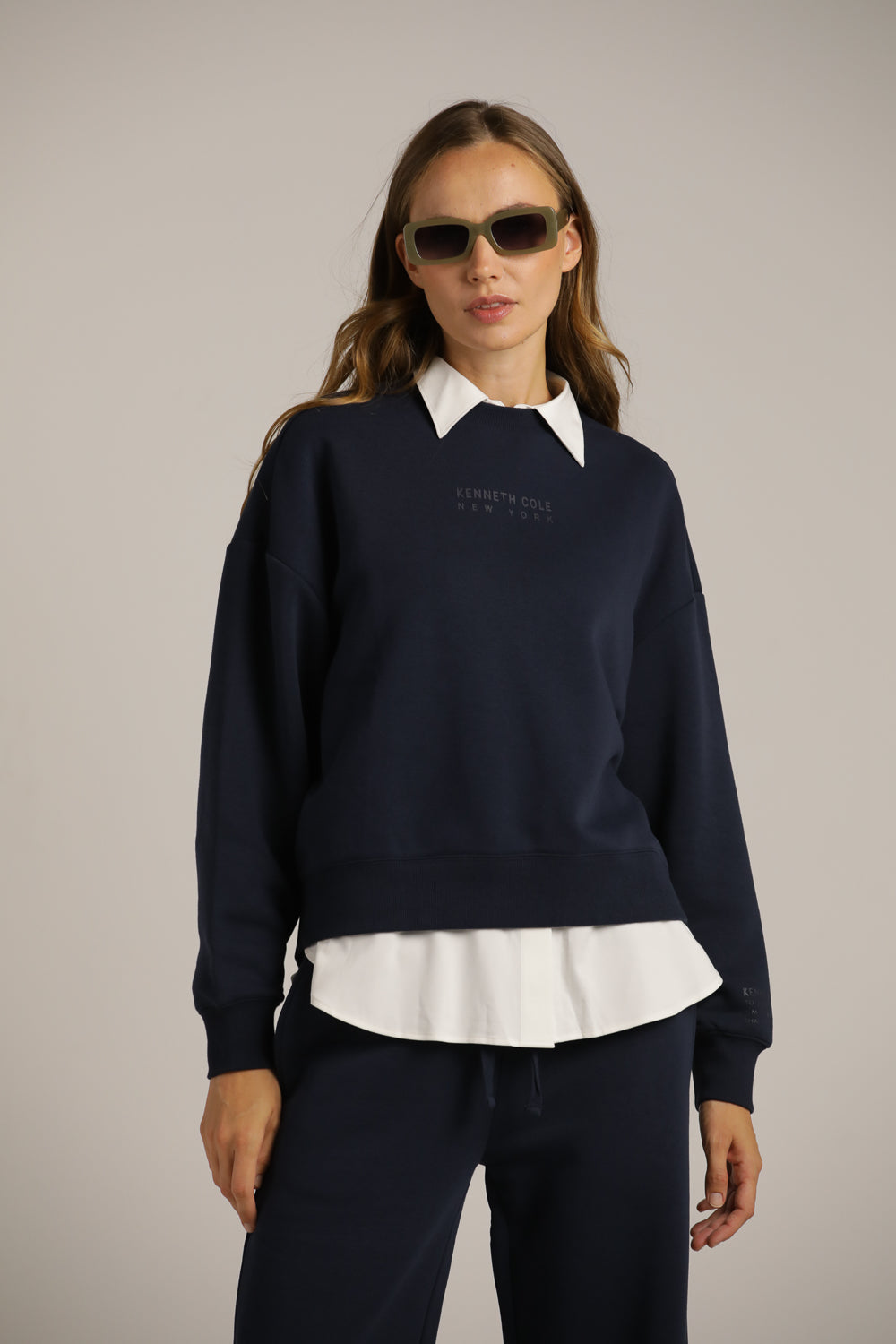 Branded Sweatshirt With Rib Hem