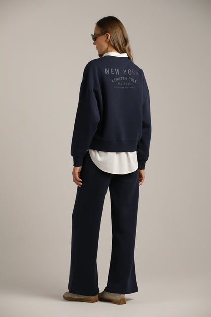 Branded Sweatshirt With Rib Hem