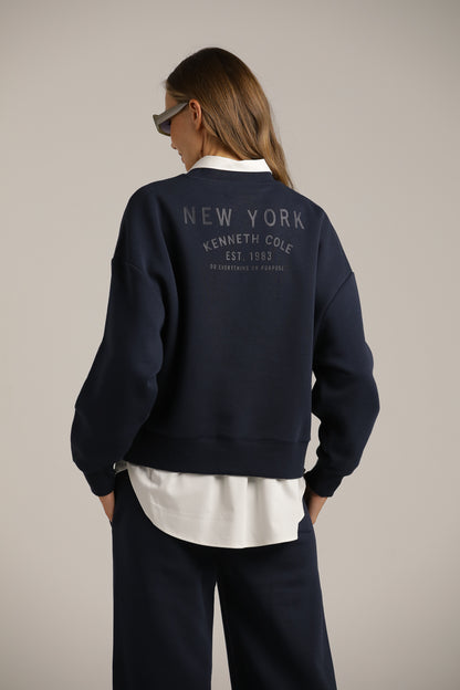 Branded Sweatshirt With Rib Hem