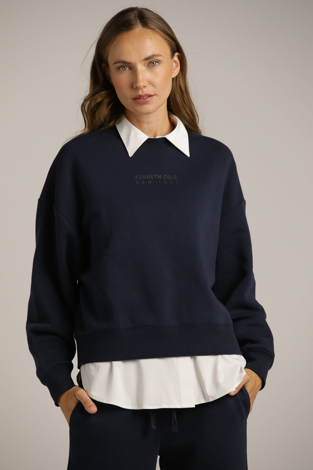 Branded Sweatshirt With Rib Hem