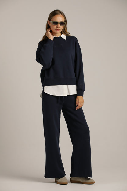 Branded Sweatshirt With Rib Hem